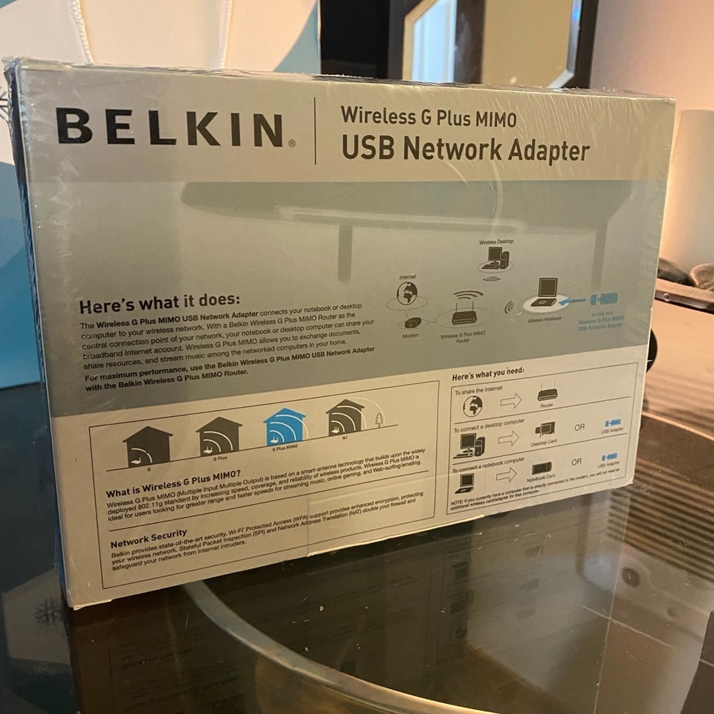 Belkin F5D9050 Wireless G Plus MIMO USB Network Adapter 108Mbps WiFi Adapter - Picture 4 of 4